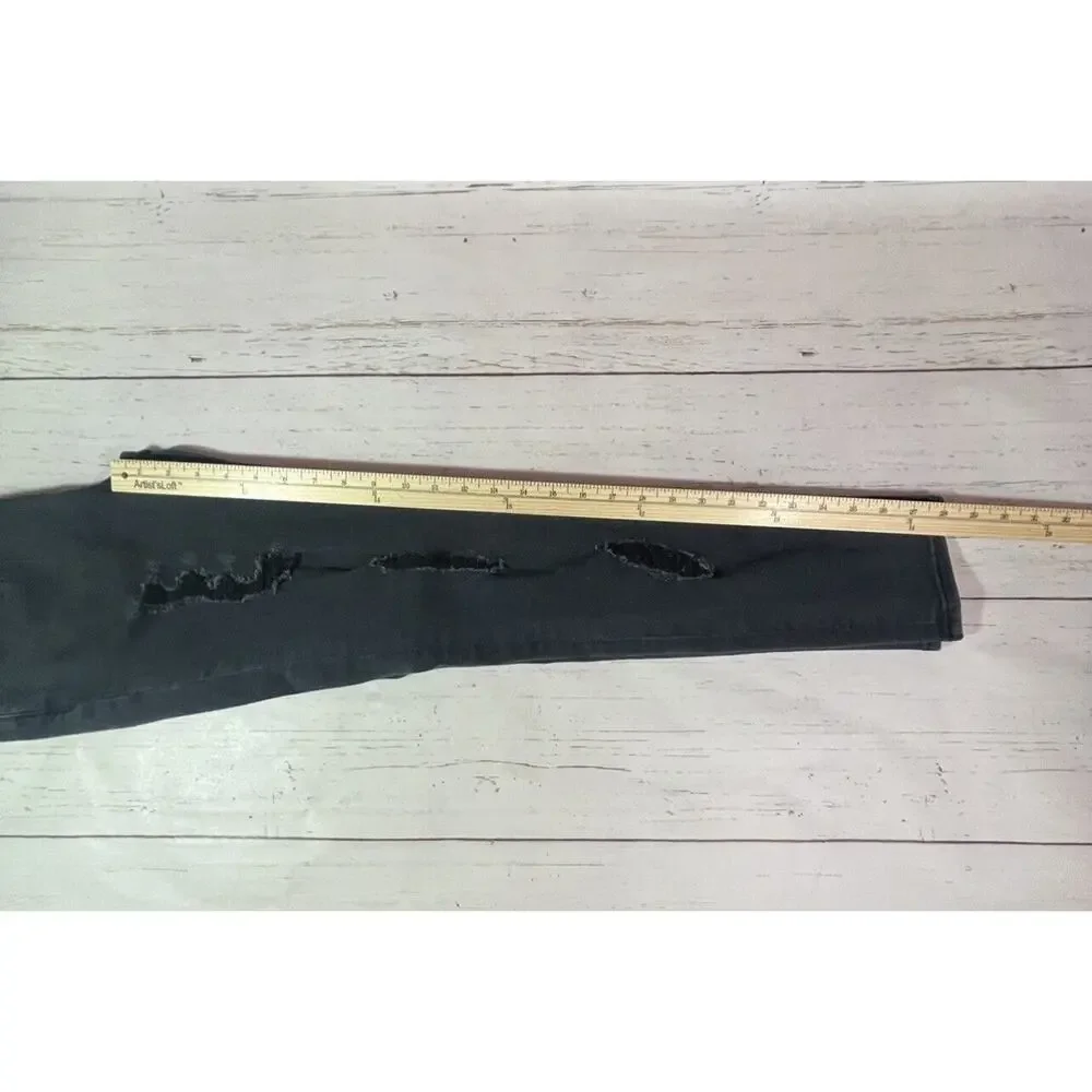 Vigoss The Jagger Jeans Women’s 28 Black Distressed Super Skinny 29 Inseam